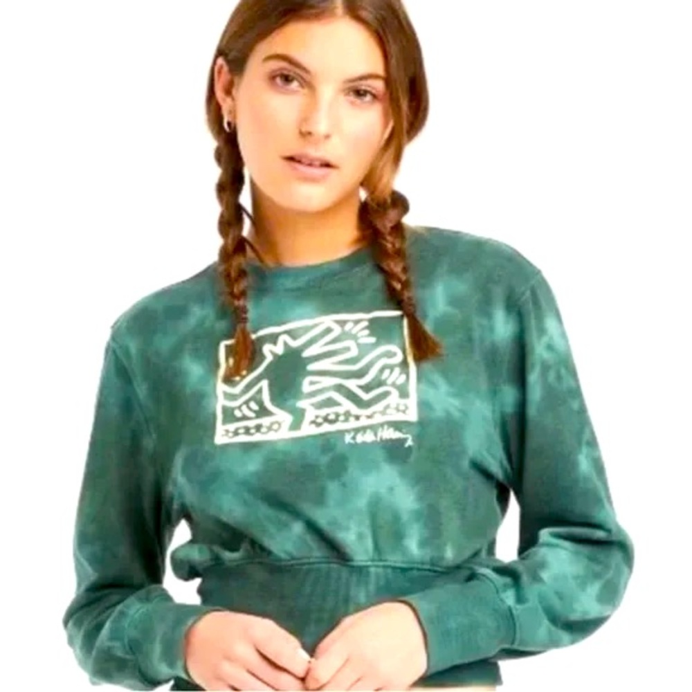 Keith Haring Dancing Dog Women’s Size M Cropped Crewneck